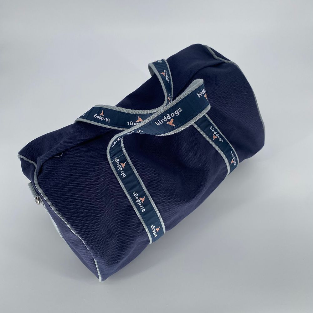 Birddogs Duffle Gym Bag Canvas Travel Carry On Weekend‎ Bag Navy Blue Logo - Picture 4 of 5